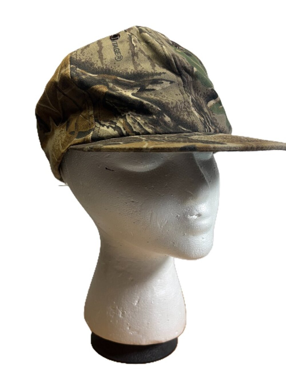 Vintage Made in USA Camo Snapback Trucker Hat Cap Hunting Fishing Gorpcore